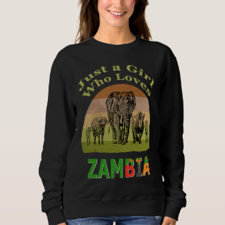 Moletom Zambia Big 5 Wildlife with Text Just a Girl Who Lo