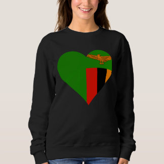 Moletom Zambia Flag Heart Zambia Love Zambia
