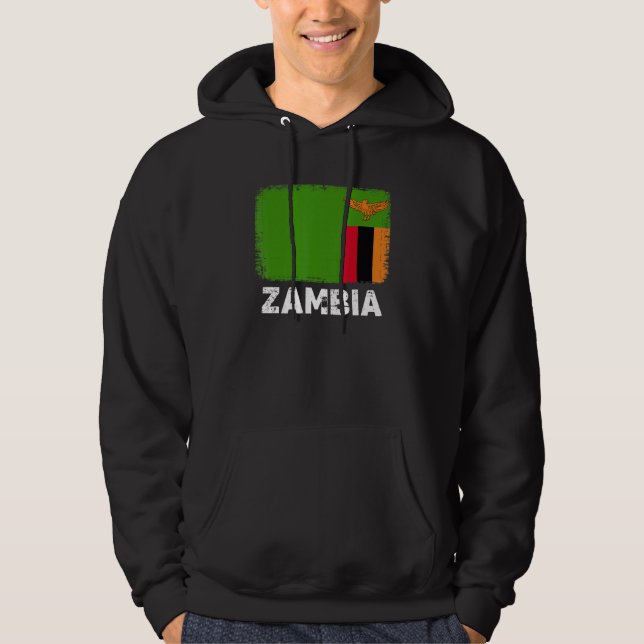Moletom Zambia Flag   Support Zambian People Women Men   (Frente)