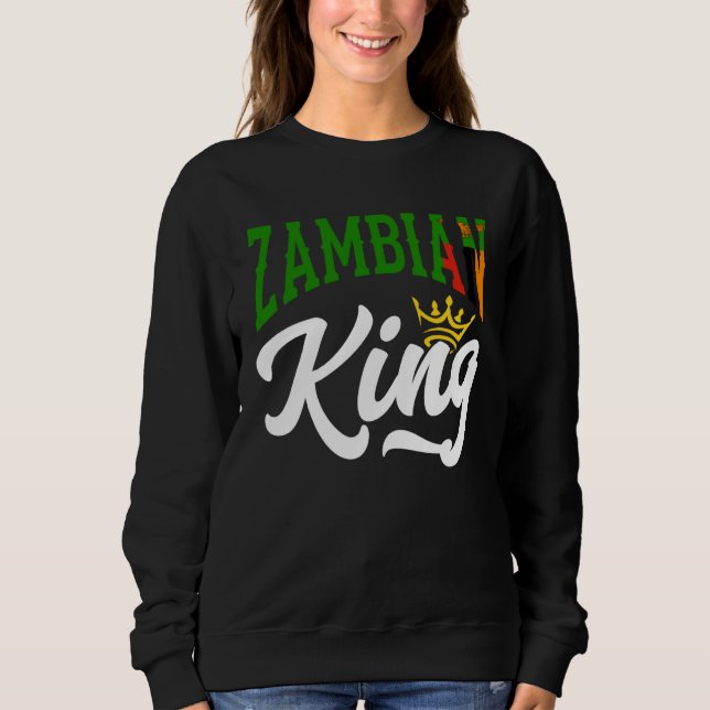Moletom Zambian King Zambian Zambia Zambian Flag (Frente)