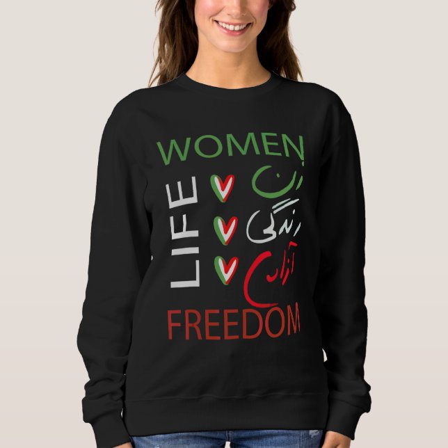Moletom Zan Zendegi Azad Empoderar Mulheres Vida Liberdade (Frente)