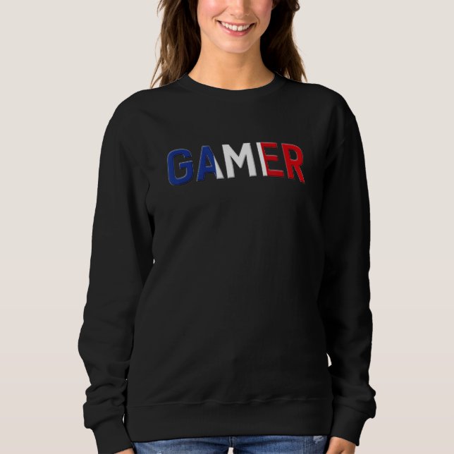 Moletom ZBG Tees France Country flag and Gamer Print (Frente)