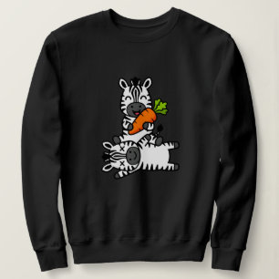 Moletom Zebra Feliz e Fofo com Cenoura Desenho Animado Div
