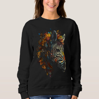 Moletom Zebra Folhas de Outono Animal Colorido Zoológico Z