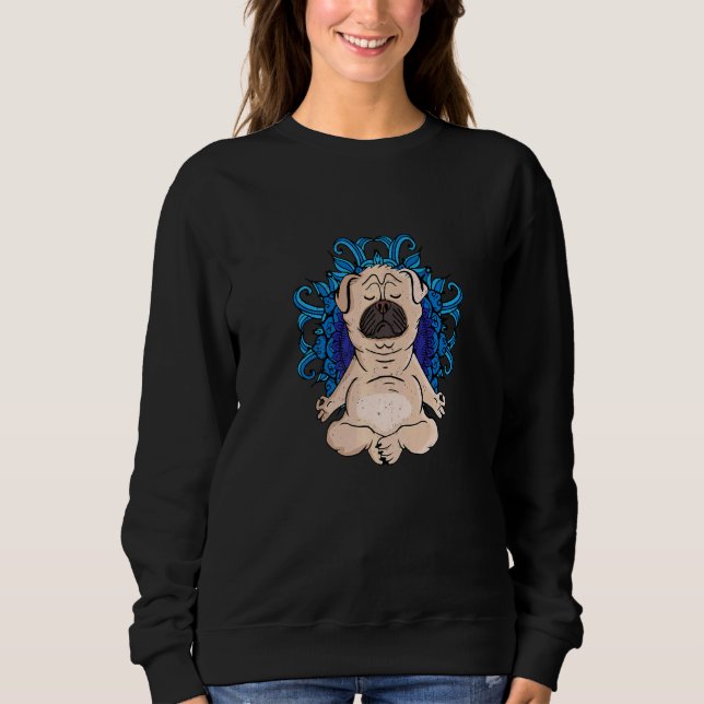 Moletom Zen Buddhism Meditation Dog Women Yoga Pug (Frente)