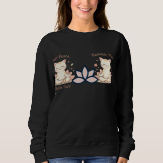 Moletom Zen Cat Yoga Minimal Cute Meditation Design
