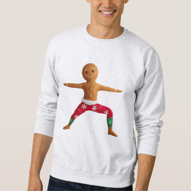 Moletom Zen Gingerbread – Yoga Warrior Cookie Christmas Te (Frente)