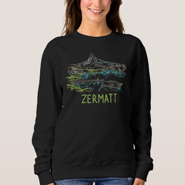 Moletom Zermatt City Switzerland souvenir   for men women (Frente)