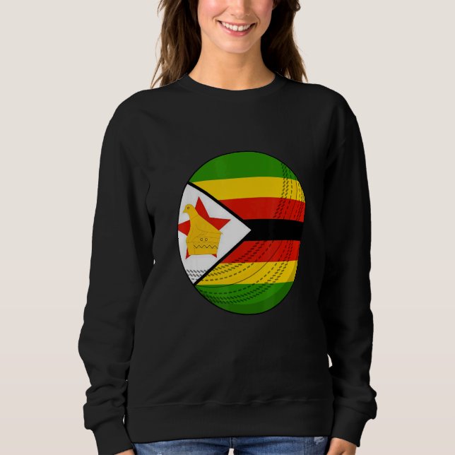Moletom Zimbabwe Cricket Ball Black People Cricket Fan Fla (Frente)
