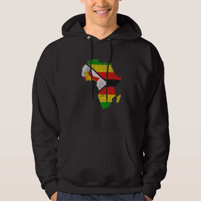 Moletom Zimbabwe Flag Africa Continent Silhouette Gift Zim (Frente)