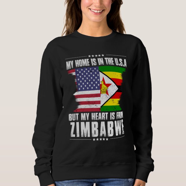 Moletom Zimbabwean American Patriot Grown Proud Home Heart (Frente)
