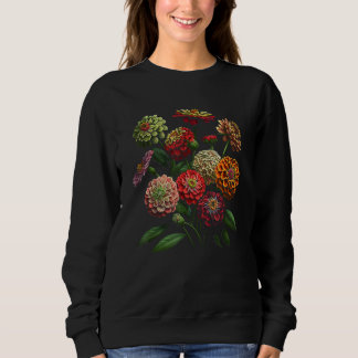 Moletom Zinnia Flowers Floral Bouquet Design