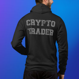 Moletom Zip de Cinzas Pretas do Cripto Trader Grunge