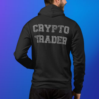 Moletom Zip de Cinzas Pretas do Cripto Trader Grunge
