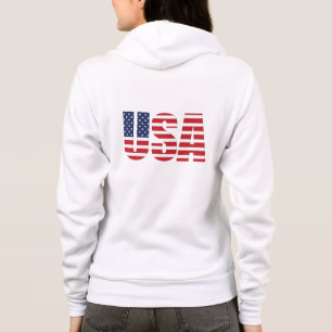 Moletom Zip Hoodie, um Patriótico das mulheres
