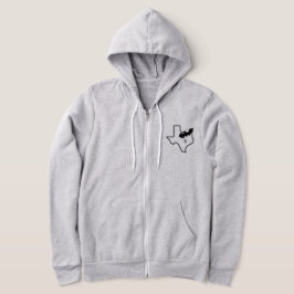 Moletom Zipper Hoodie do CISV Austin Men com ATX Bat Motif