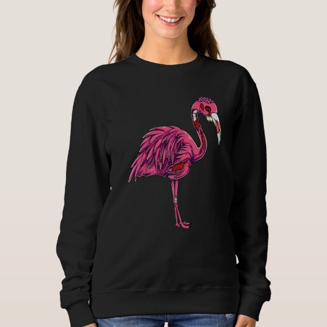 Moletom Zombie Flamingo Spooky Creepy Halloween Costume Wo (Frente)