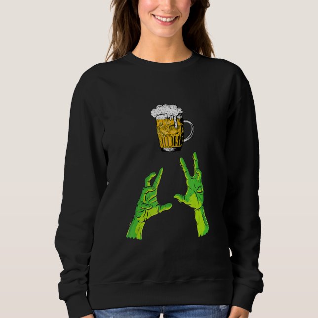Moletom Zombie Hands Reaching for Beer Halloween Costume (Frente)