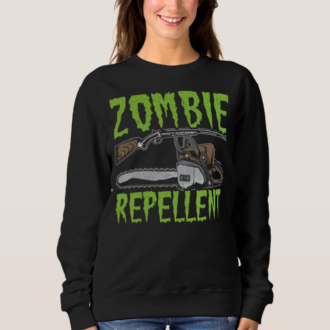 Moletom Zombie Repellent Feliz Truque De Halloween Ou Trat (Frente)