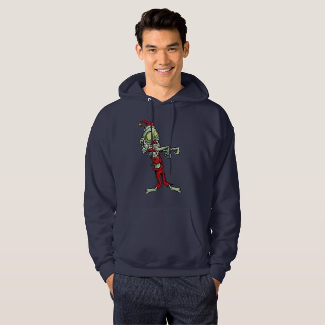 Moletom zombie santa claus mens casaco (Frente Completa)