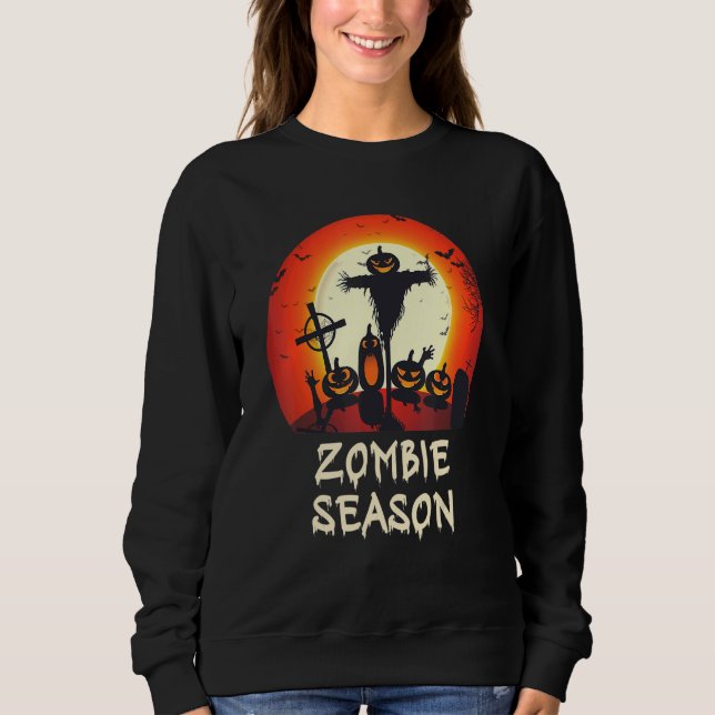 Moletom Zombie Season Moonlit Scary Graveyard Kids A (Frente)