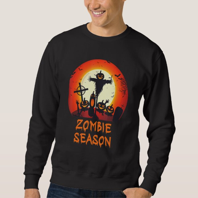 Moletom Zombie Season Moonlit Scary Graveyard Kids A (Frente)