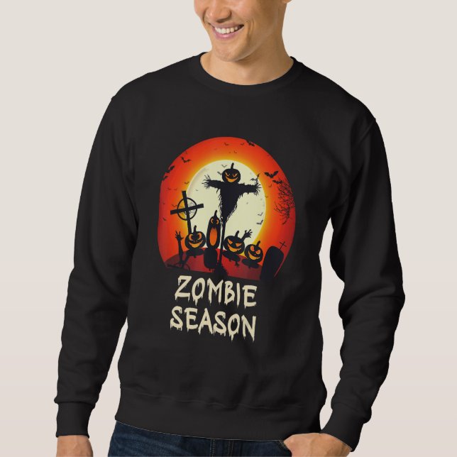 Moletom Zombie Season Moonlit Scary Graveyard Kids A (Frente)