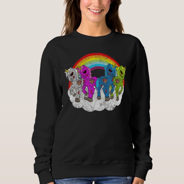 Moletom Zombie Unicorn Apocalypse Creatures Halloween Zomb (Frente)