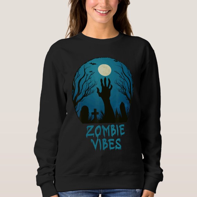Moletom Zombie Vibes Moonlit Graveyard  Scary Kids Boys Ad (Frente)