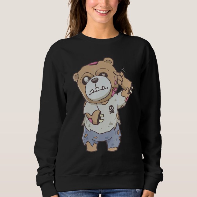 Moletom Zombiecore Aesthetic Zombie Bear Pastel Goth Creep (Frente)