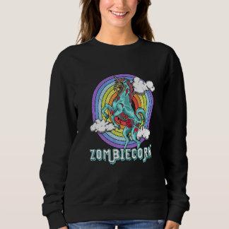 Moletom Zombiecorn Unicórnio Zumbi Arco-íris Assustador Ha
