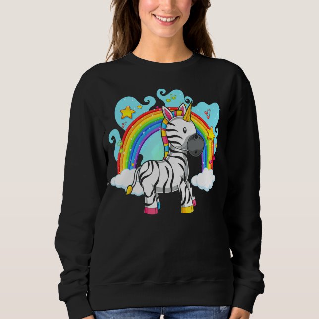 Moletom Zoo Animal Rainbow Zebracorn Fantasy Unicorn Zebr (Frente)