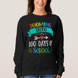 Moletom Zooming Into 100 Days Of School Teacher Kids