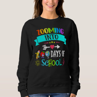 Moletom Zooming Into 100 Days Of School Teacher Kids
