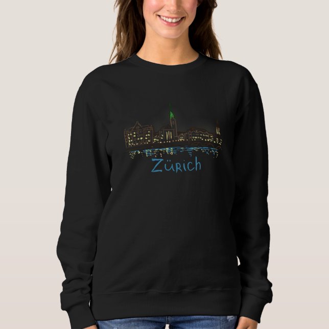 Moletom Zurich City Switzerland souvenir   for men women (Frente)