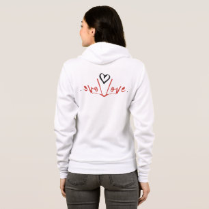 Moletons femininos de amor, Vermelho, Preto, Coraç