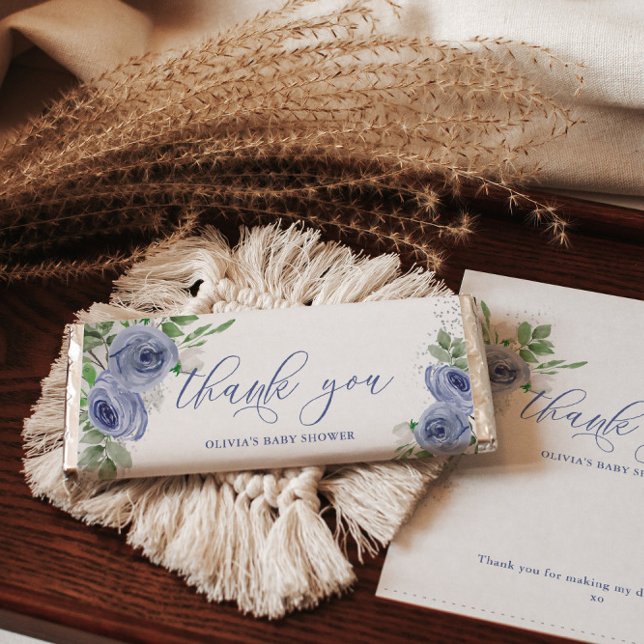 Molhador de Bar de doce personalizado azul Floral (Criador carregado)