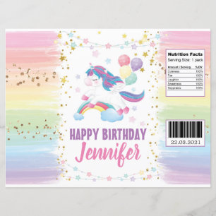 Molhador de Chip Bag do Unicorn Pastel Rainbow Edi