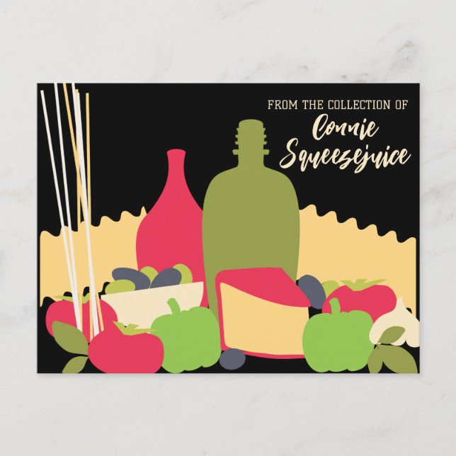 molho macarrão-casaco Cartão de receita de chef de (Frente)