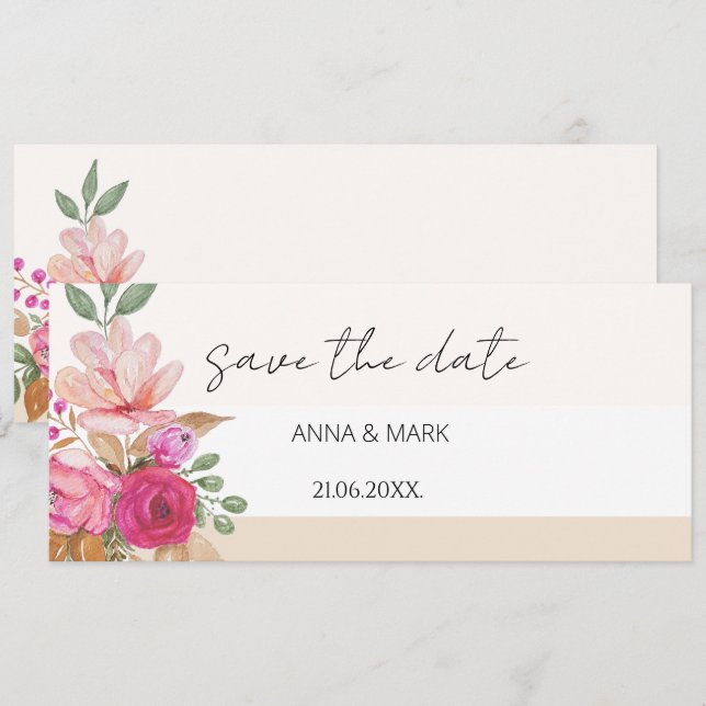 Molho Primavera Buquê de Pastel Aquarela Floral (Frente/Verso)