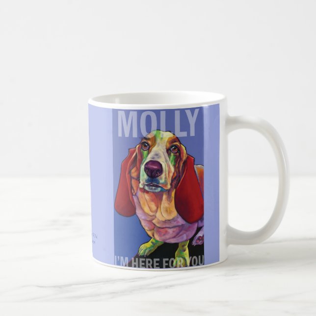 Molly a caneca do cão da terapia do Basset por (Direita)