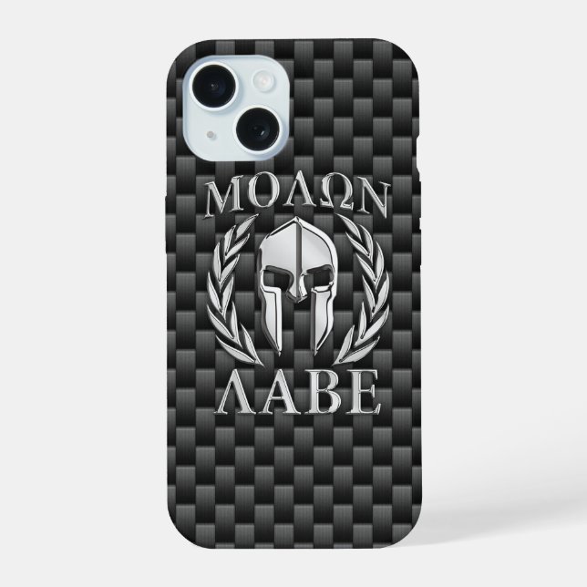Molon Labe Spartan Warrior Carbon Fibra Impressão  (Verso)