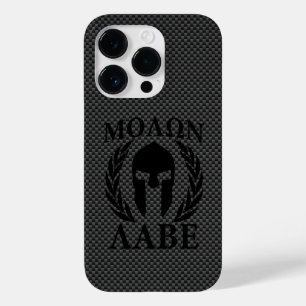 Molon Labe Warrior Laurels sobre Carbono Negro
