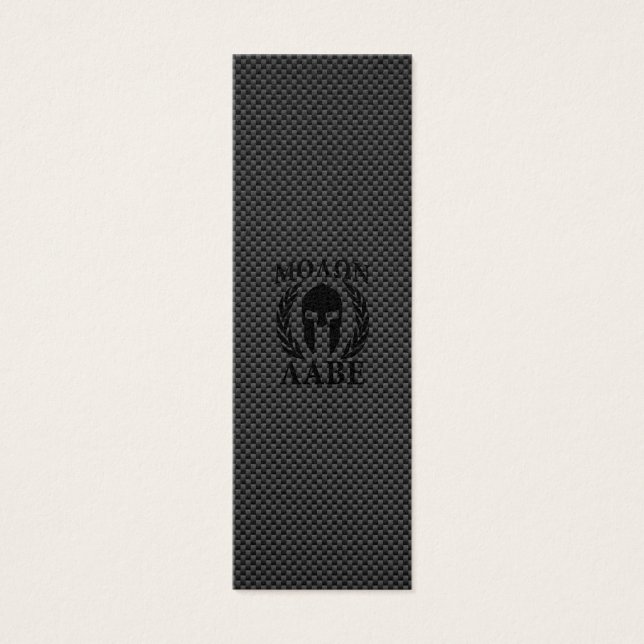 Molon Labe Warrior Laurels sobre Carbono Negro (Frente)