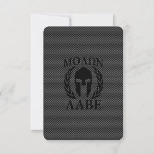 Molon Labe Warrior Laurels sobre Carbono Negro