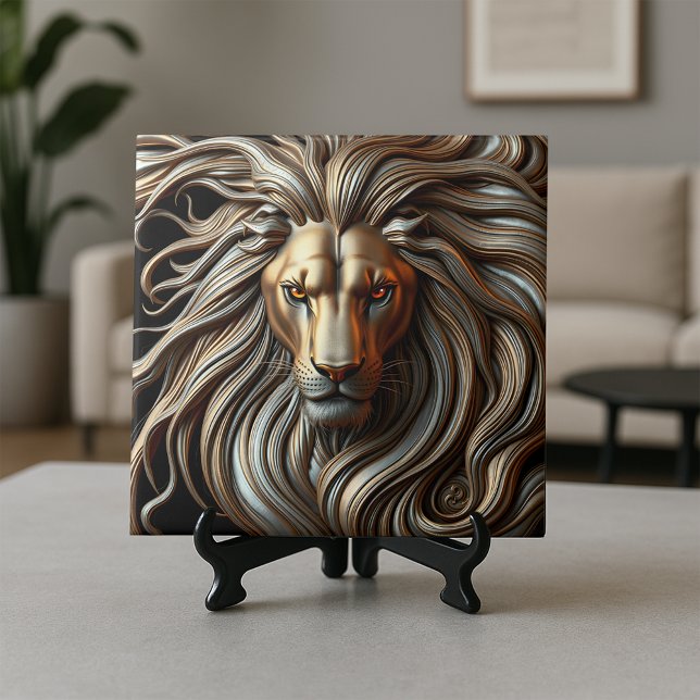 Molten Gold and Silver Metallic Majestic Lion Head (Criador carregado)