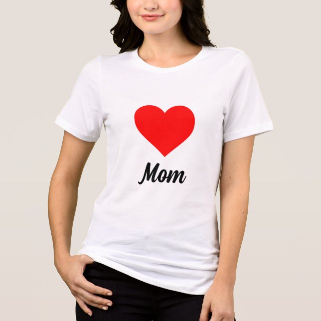 Mom - Classic Red Heart Typography (Frente)
