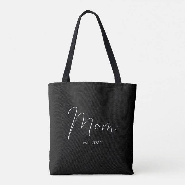 Mom Established New Mom Gift Tote Bag (Verso)