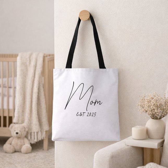 Mom Established New Mom Gift Tote Bag (Criador carregado)