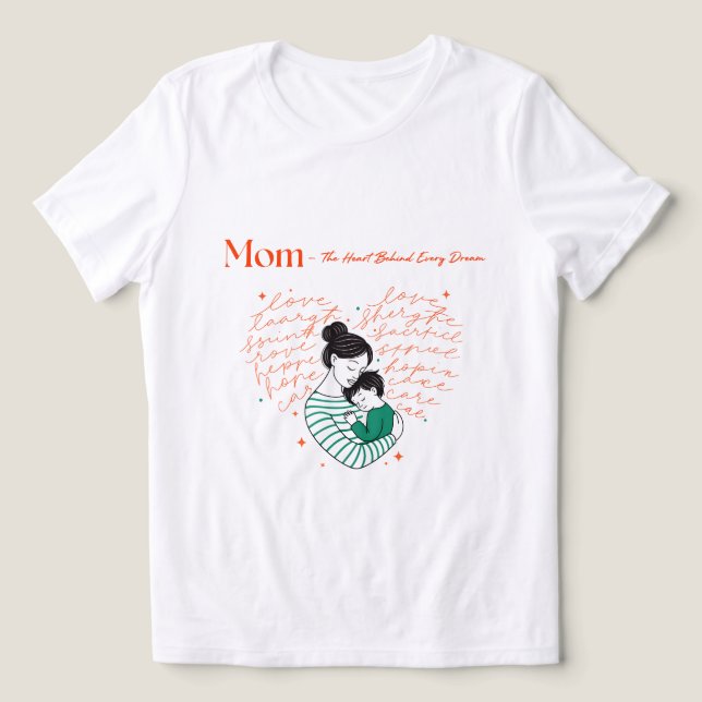 Mom Heart Love Typography Motherhood Art (Design frontal)